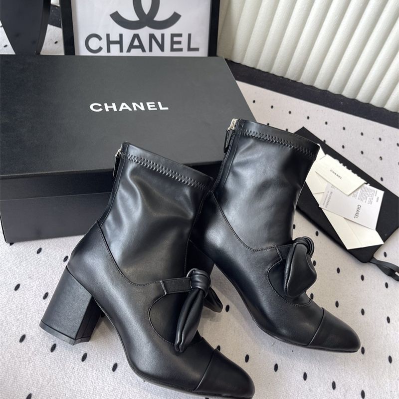 Chanel Mary Jane bow boots