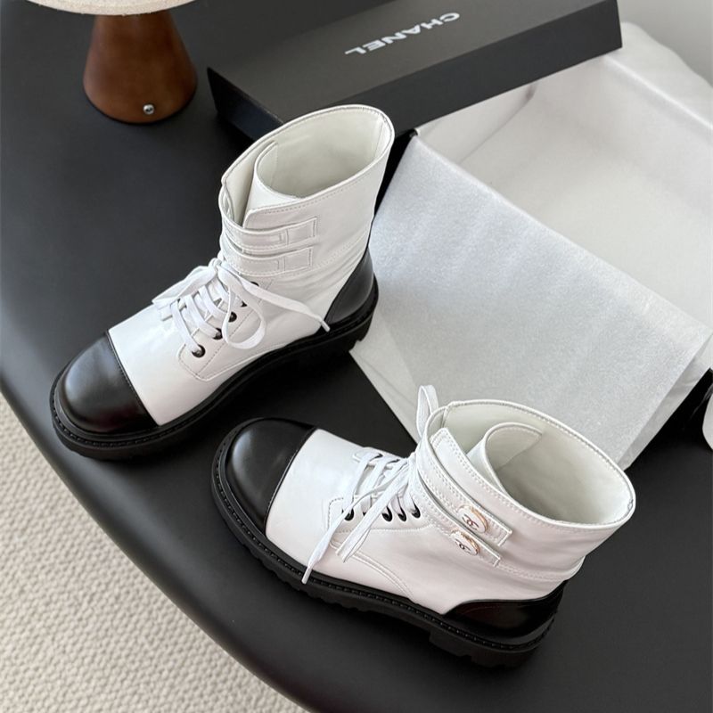 Chanel-Two-tone Combat Boots