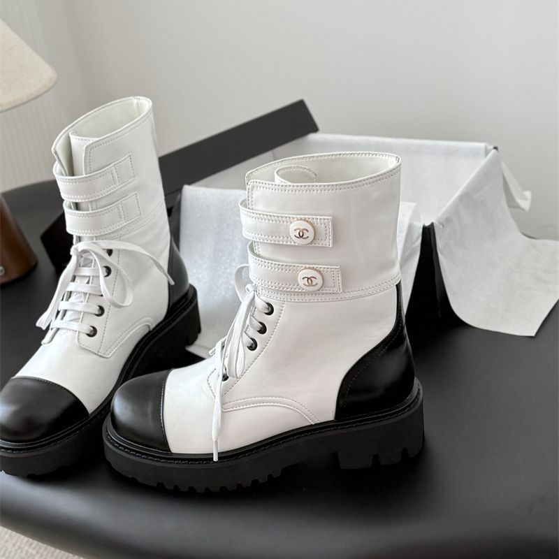 Chanel-Two-tone Combat Boots