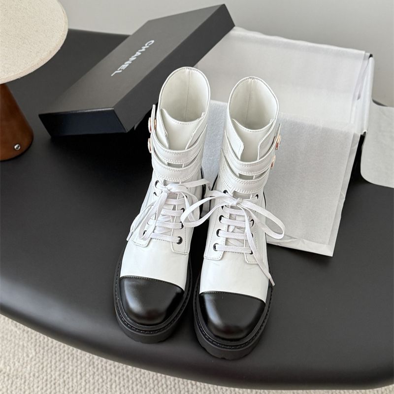 Chanel-Two-tone Combat Boots