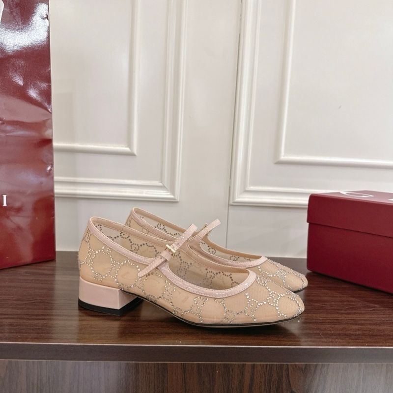 Gucci Charline GG mesh Mary Jane flats.