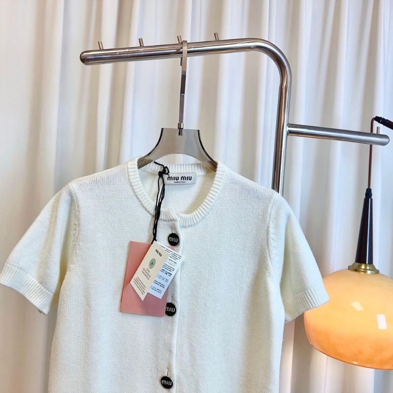 Miu Miu short-sleeved knit cardigan.