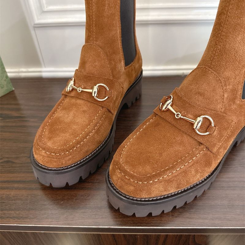 Gucci Tod's Leather High Silky Suede Chelsea Boots