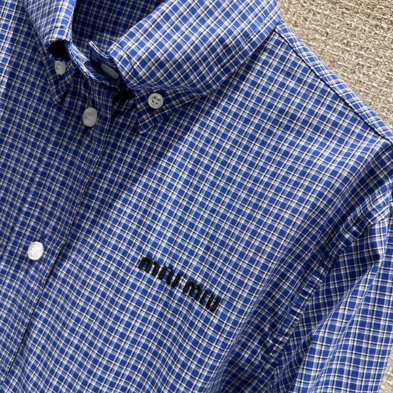 Miu Miu checkered shirt dress.