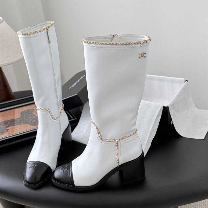 Chanel mid-calf boots.