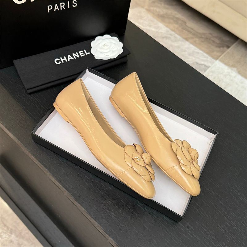 Chanel Camellia ballet flats