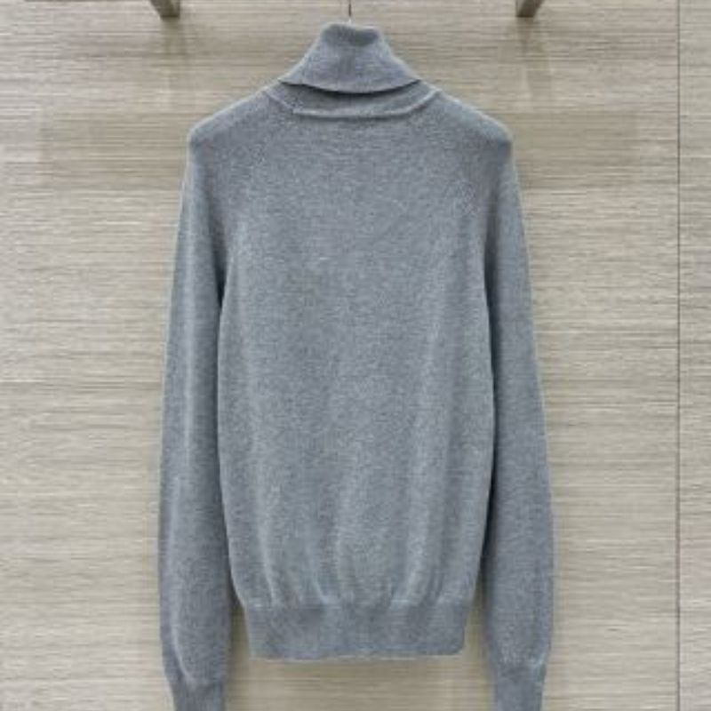YSL Minimalist Brooch Cashmere Sweatshirt