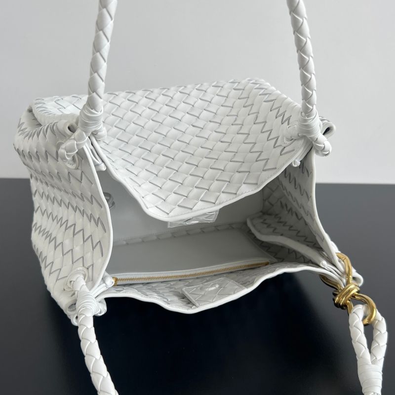 BV Intrecciato White Bag