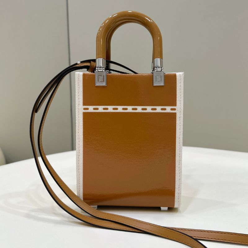 Fendi Sunshine Mini Brown Tote Bag