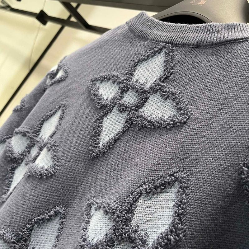LV Clover Embellished Knitted Sweatshirt