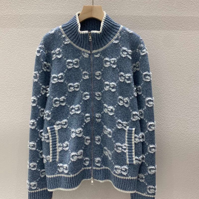 Gucci Double G Jacquard Knitted Cardigan
