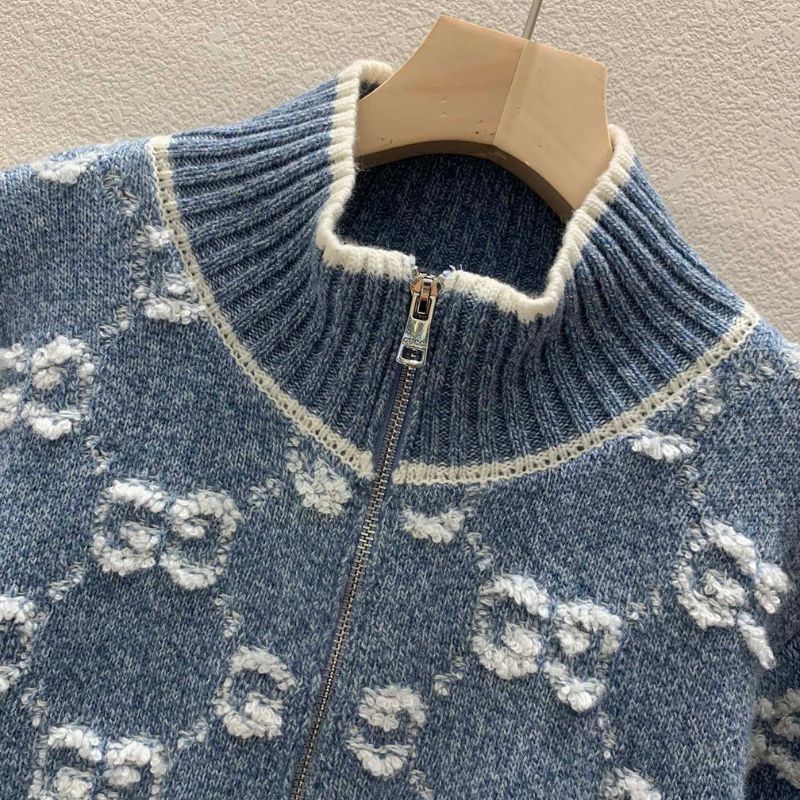 Gucci Double G Jacquard Knitted Cardigan