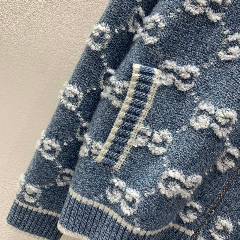 Gucci Double G Jacquard Knitted Cardigan