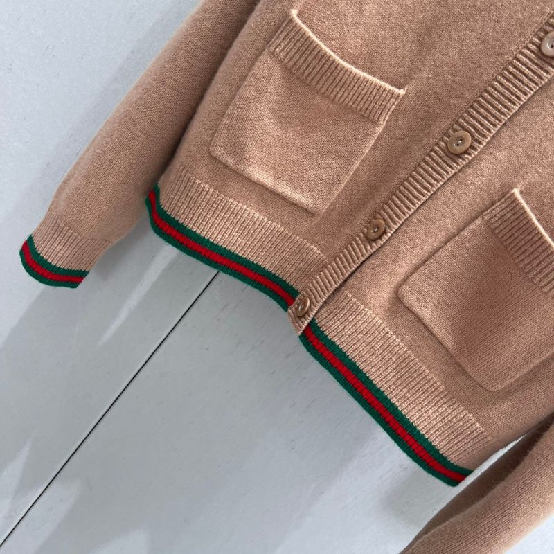 Gucci Classic Striped Contrast Edge Cashmere Cardigan