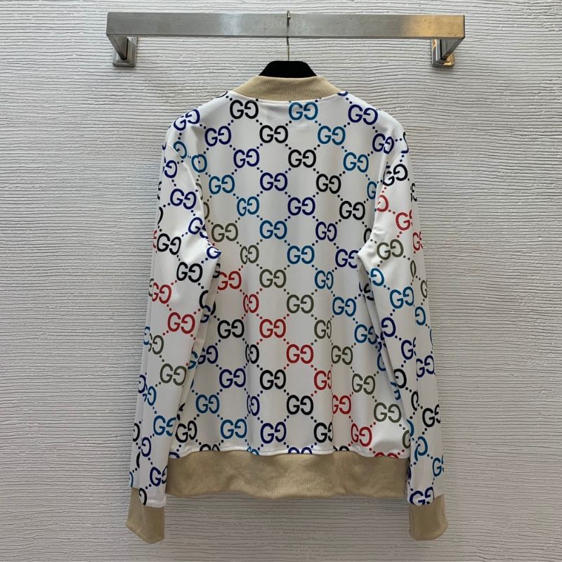 Gucci Double GG Print Stand Collar Zipper Jacket
