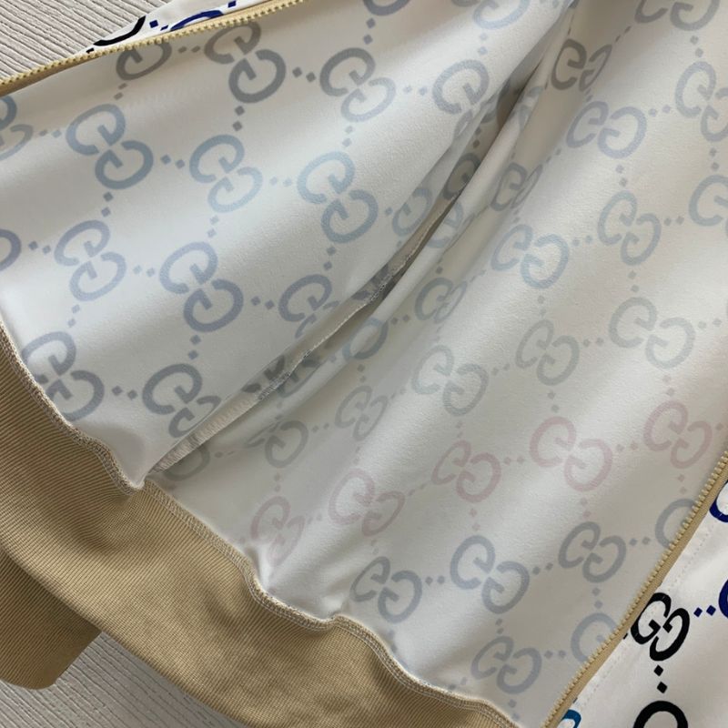 Gucci Double GG Print Stand Collar Zipper Jacket