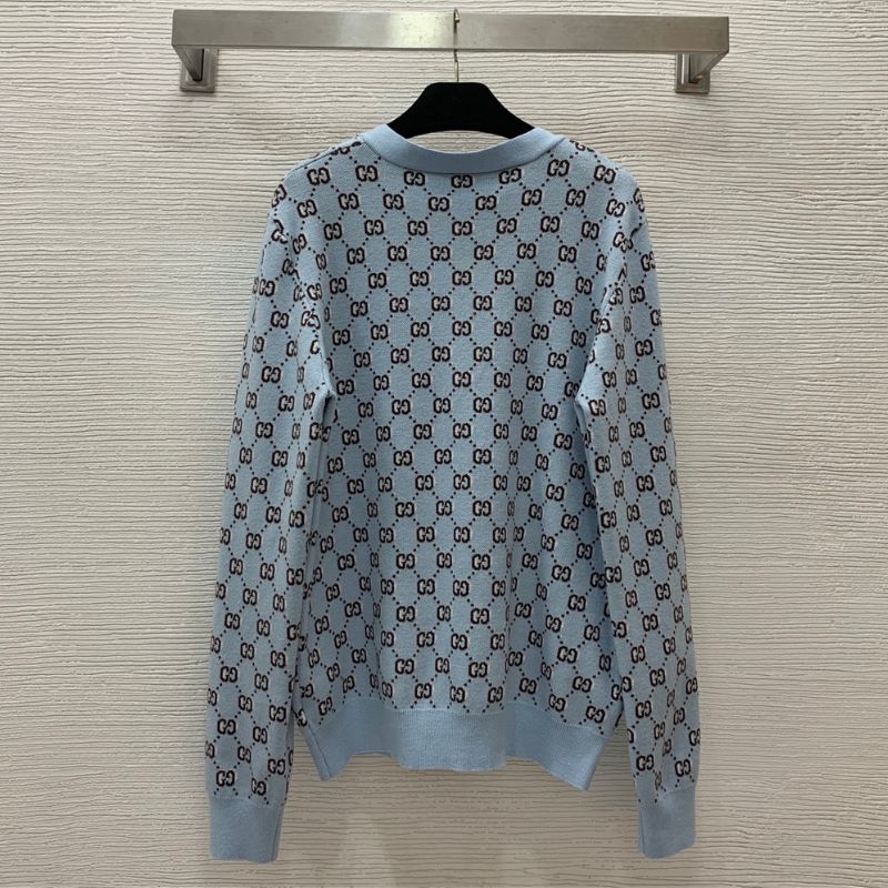 Gucci Double GG Print V-Neck Knitted Cardigan