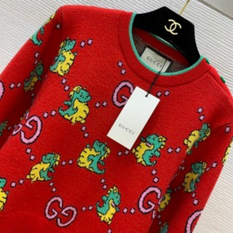 Gucci Dragon Year GG Logo Wool Pullover Sweater