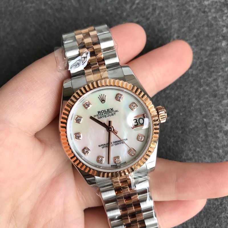Rolex Datejust Mother Of Pearl Jubilee Rose Gold Stainless Watch