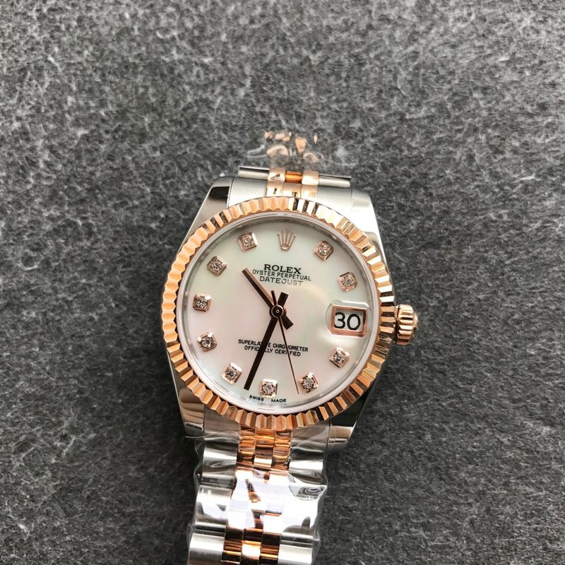 Rolex Datejust Mother Of Pearl Jubilee Rose Gold Stainless Watch