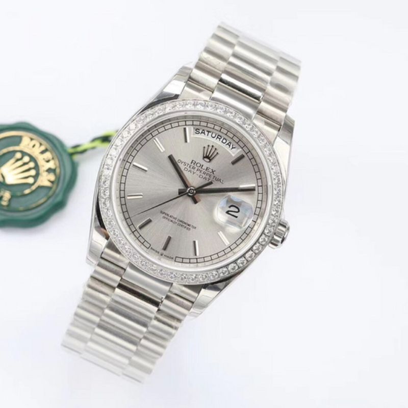 Rolex President Day Date Platinum Diamond Watch