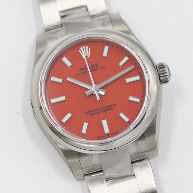 Rolex Oyster Perpetual Coral Red Watch