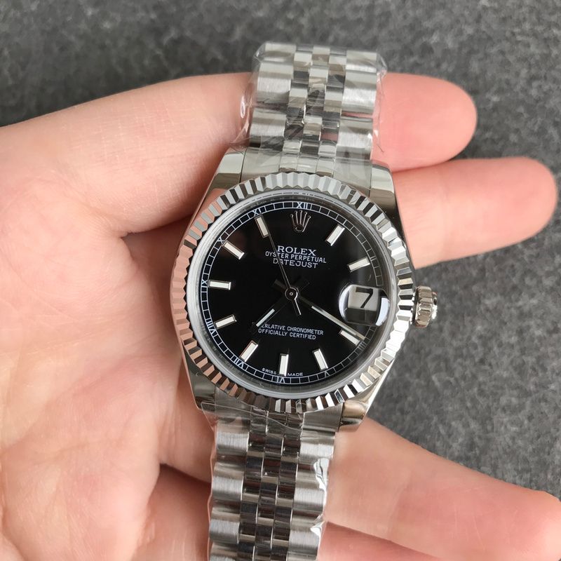 Rolex Date Just 41 Fluted Black Jubilee Watch