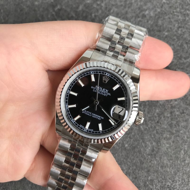 Rolex Date Just 41 Fluted Black Jubilee Watch