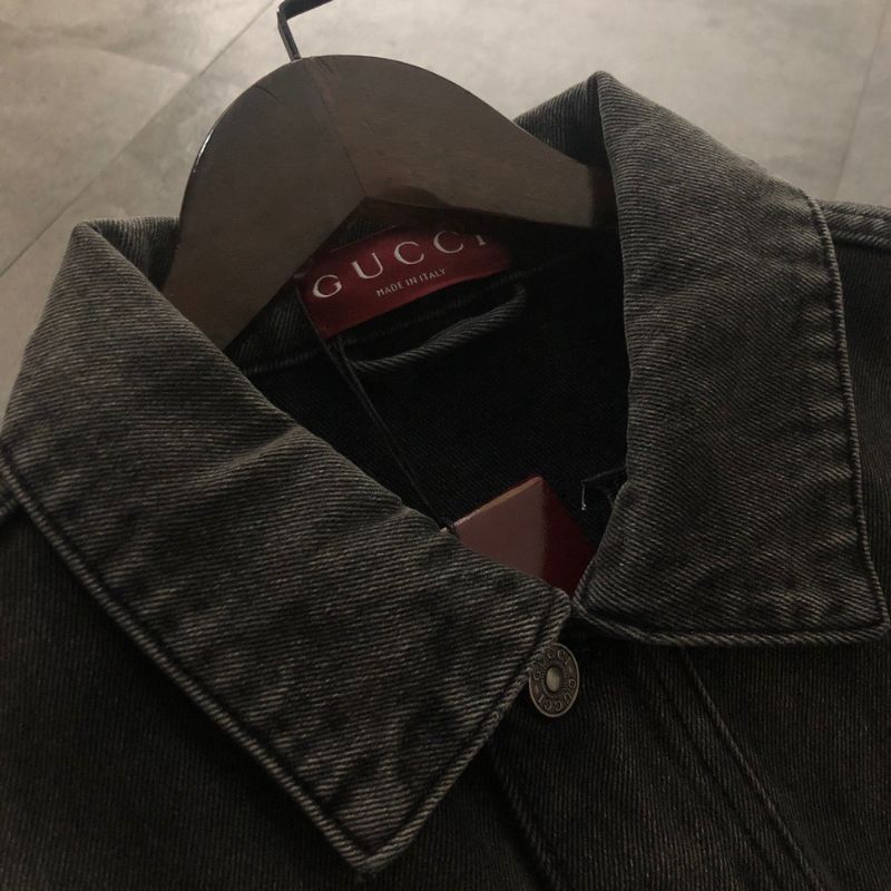 Gucci 2024 Logo Embroidered Denim Jacket