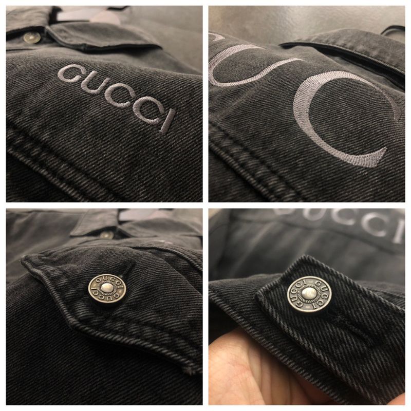Gucci 2024 Logo Embroidered Denim Jacket