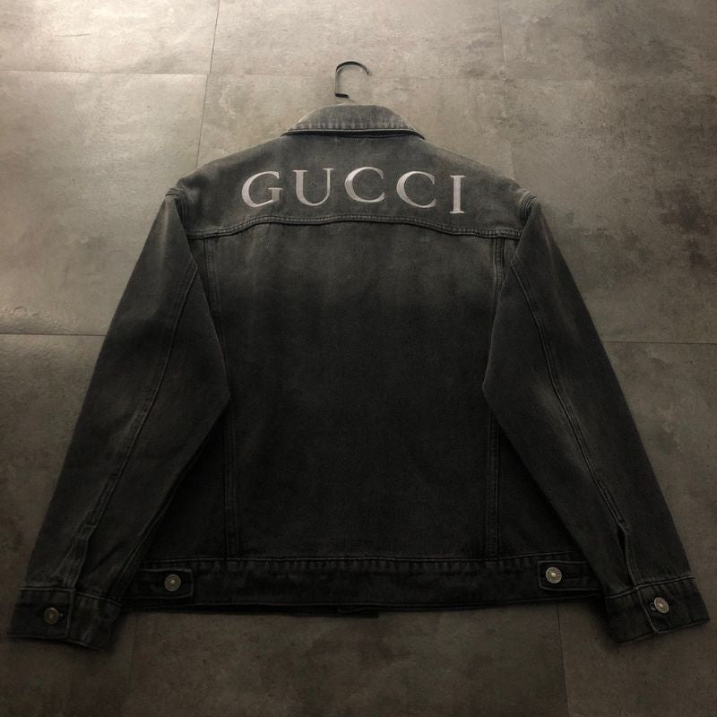 Gucci 2024 Logo Embroidered Denim Jacket