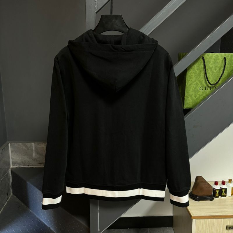 Gucci Classic Embroidered Logo Hooded Zipper Sweatshirt