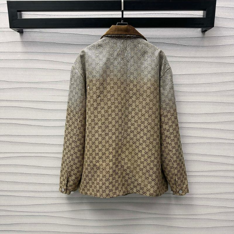 Gucci Detachable Rhinestone Collar Jacquard Jacket