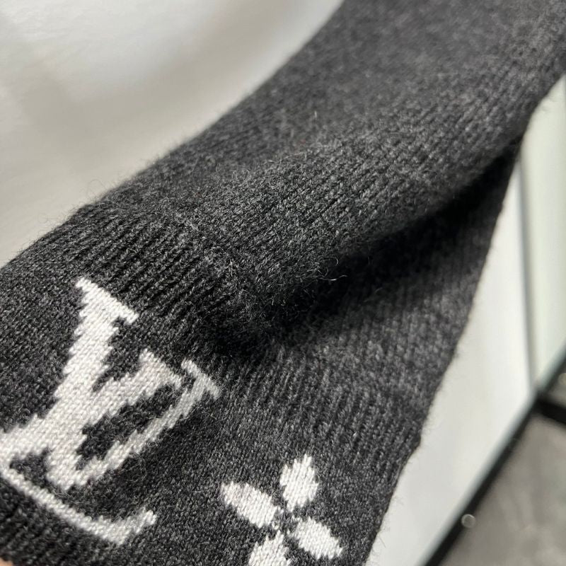 Louis Vuitton 24FW Black Intarsia Logo Knitted Sweater