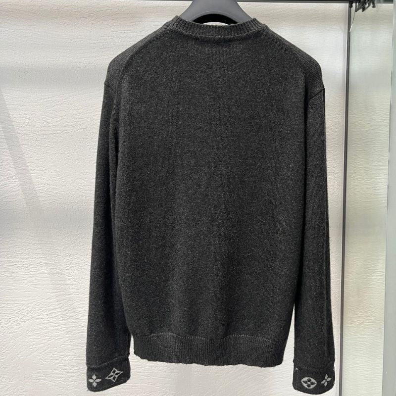 Louis Vuitton 24FW Black Intarsia Logo Knitted Sweater