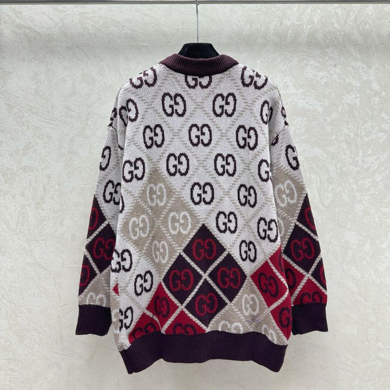 Gucci Double G Diamond Jacquard Knitted Cardigan
