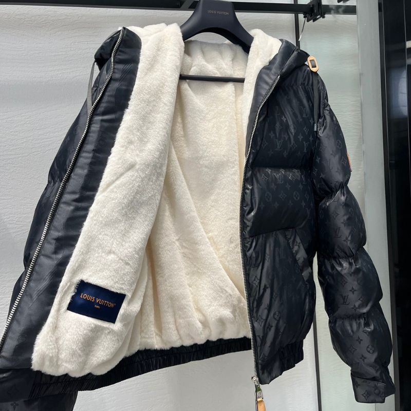 Louis Vuitton Rabbit Hair Composite Deerskin Hooded Jacket