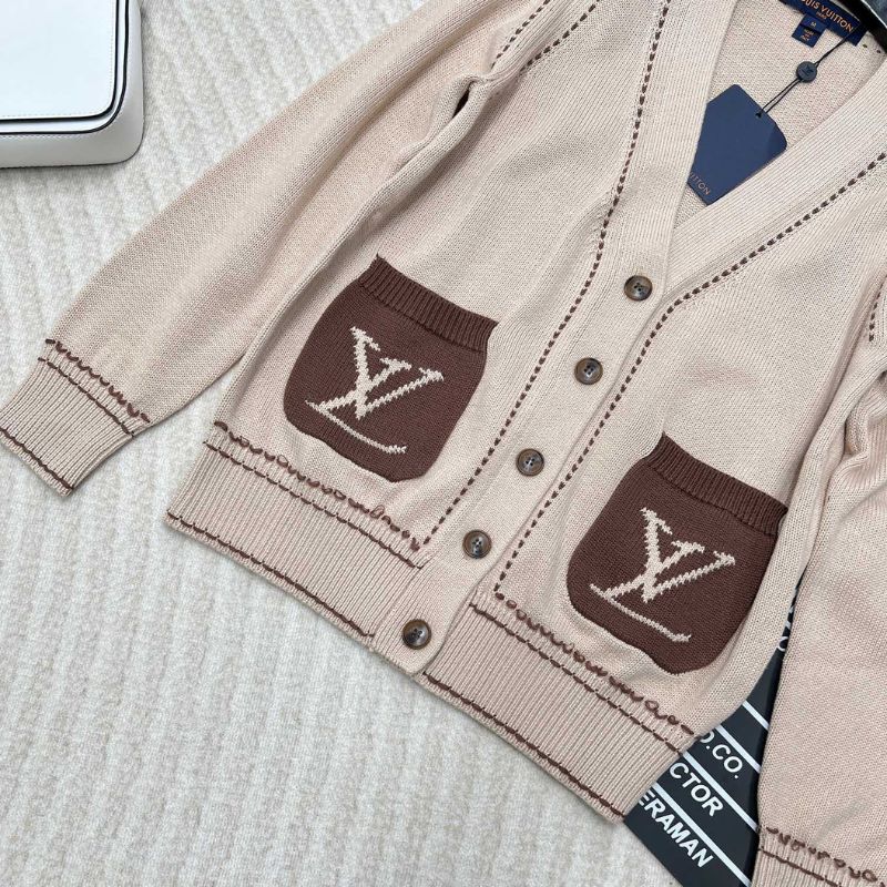 Louis Vuitton Thick Rope Drawn Needle Wool V-Neck Cardigan