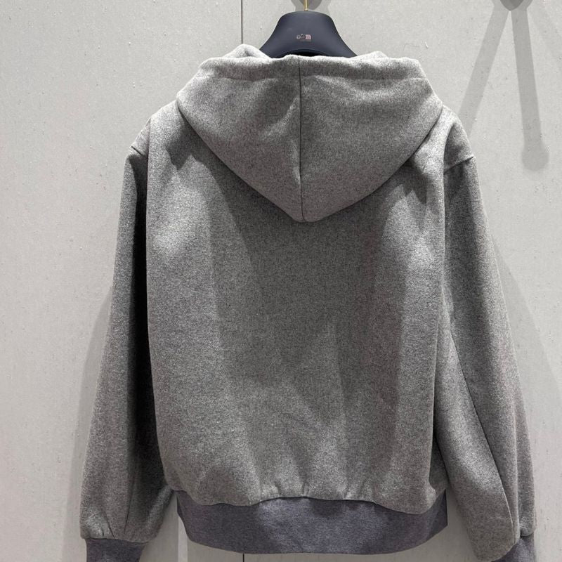 Louis Vuitton Gray Zipper Hooded Sweatshirt