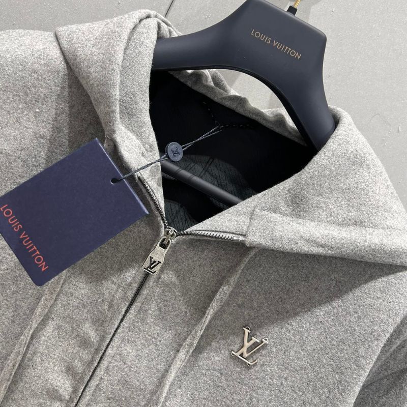 Louis Vuitton Gray Zipper Hooded Sweatshirt
