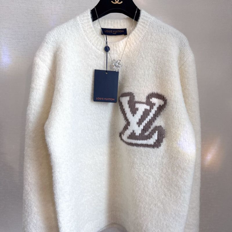 Louis Vuitton 25SS Cream White Round Neck Sweatshirt