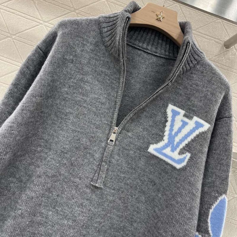 Louis Vuitton Round Neck Zipper Pullover Sweater