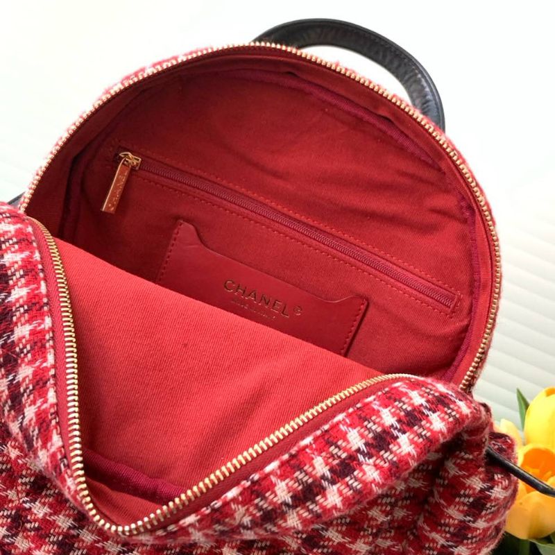 Chanel Retro Red Houndstooth Backpack