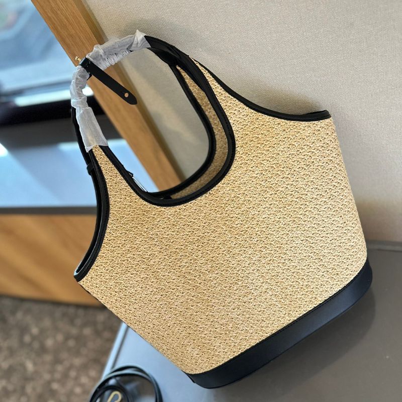 Prada Sunshine Straw Shopping Bag