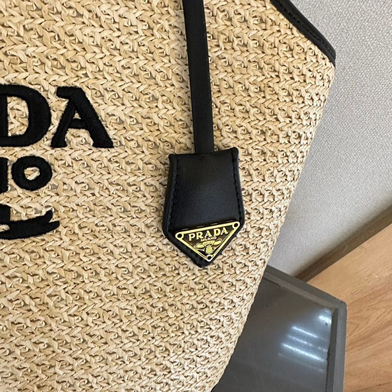 Prada Sunshine Straw Shopping Bag