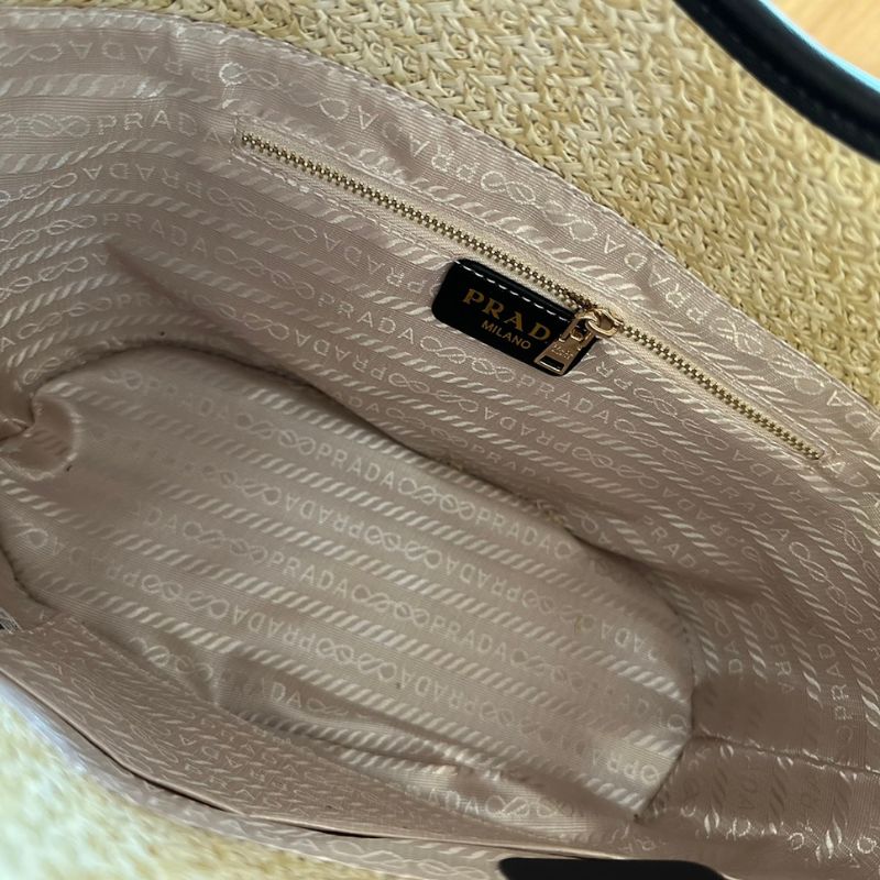 Prada Sunshine Straw Shopping Bag