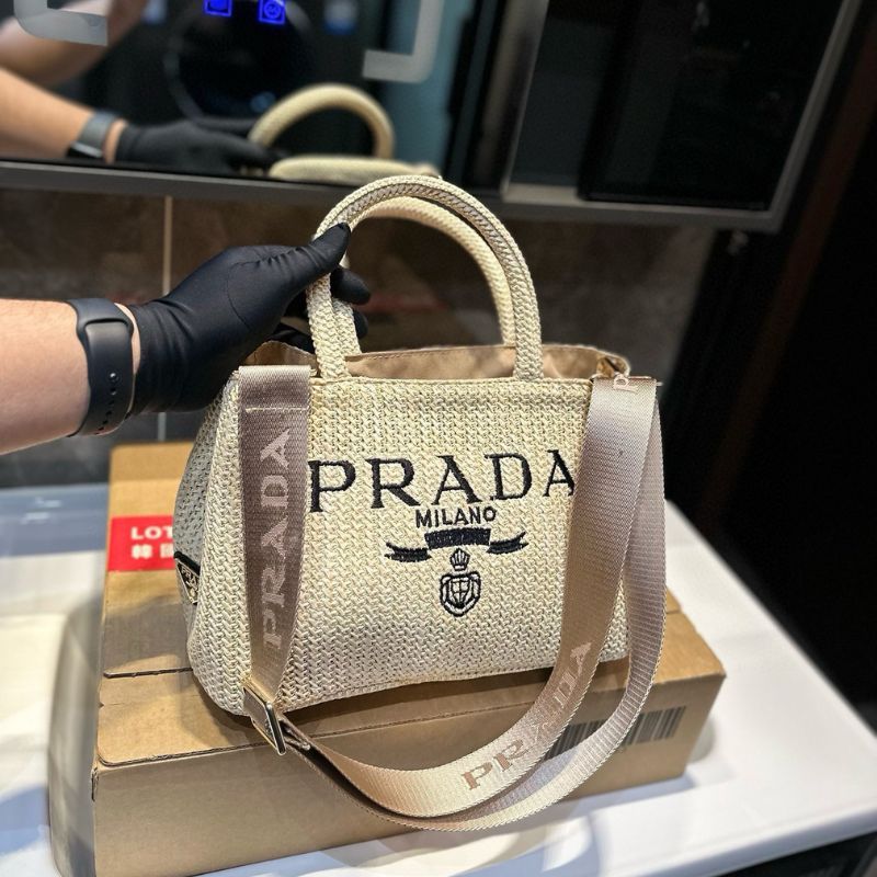 Prada Raffia Woven Handbag Shoulder Bag