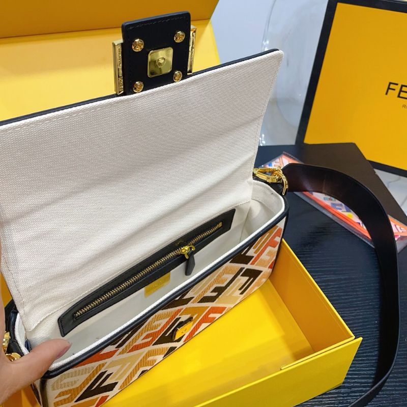 Fendi Retro Embroidered Baguette Bag