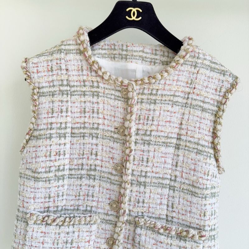Christian Dior Fringe Tweed Waistcoat