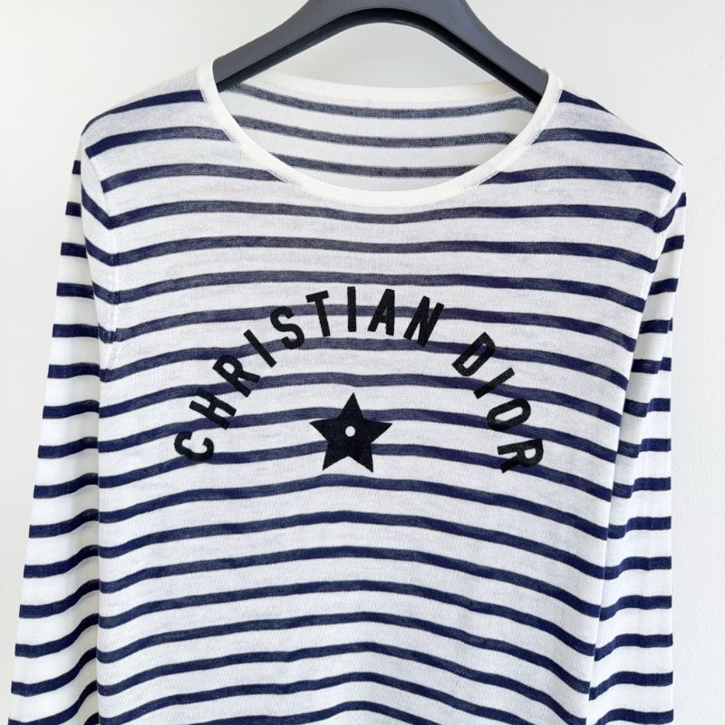 Christian Dior Striped Long Sleeve T-Shirt